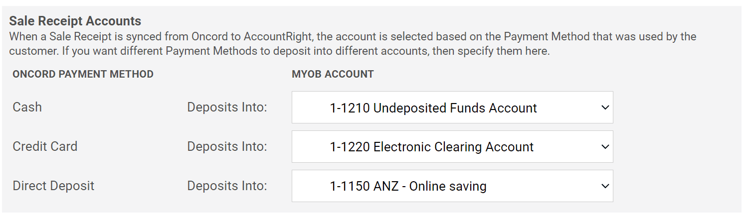 Oncord - Setup The MYOB AccountRight Integration